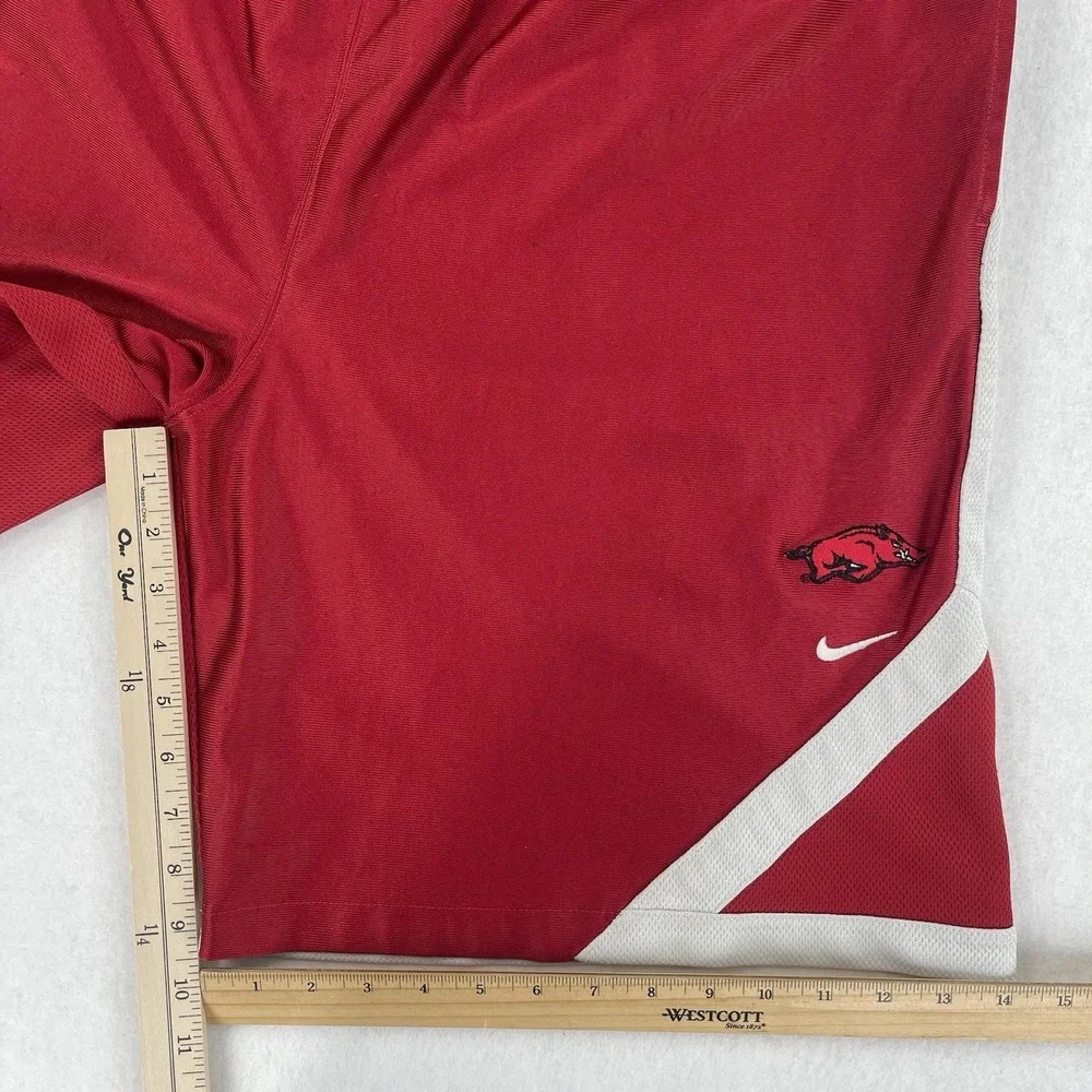 Vintage Nike Shorts Arkansas Razorbacks Mens M Red Satin Dazzle Retro Activewear